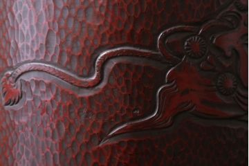 アンティーク雑貨　アンティーク　大正〜昭和初期　鎌倉彫火鉢一対(翁)