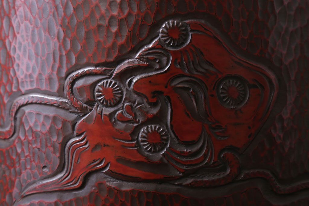 アンティーク雑貨　アンティーク　大正〜昭和初期　鎌倉彫火鉢一対(翁)