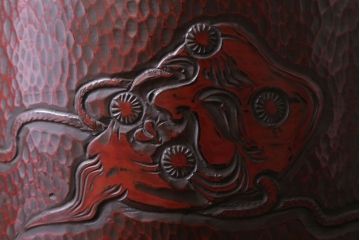 アンティーク雑貨　アンティーク　大正〜昭和初期　鎌倉彫火鉢一対(翁)