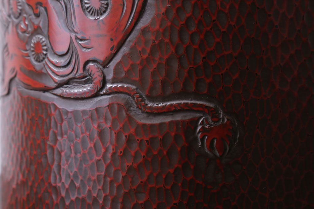 アンティーク雑貨　アンティーク　大正〜昭和初期　鎌倉彫火鉢一対(翁)