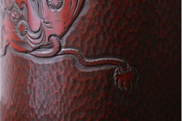 アンティーク雑貨　アンティーク　大正〜昭和初期　鎌倉彫火鉢一対(翁)