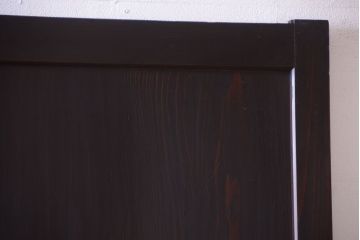 古民具・骨董　裏結霜ガラス入り!古い木の格子帯戸2枚セット