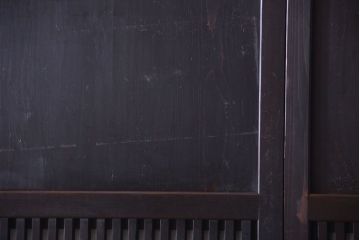 古民具・骨董　裏結霜ガラス入り!古い木の格子帯戸2枚セット