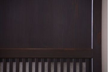 古民具・骨董　裏結霜ガラス入り!古い木の格子帯戸2枚セット