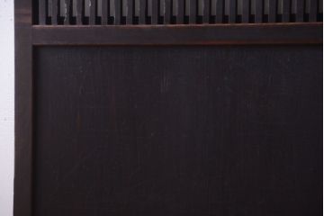 古民具・骨董　裏結霜ガラス入り!古い木の格子帯戸2枚セット