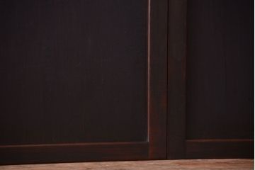 古民具・骨董　裏結霜ガラス入り!古い木の格子帯戸2枚セット