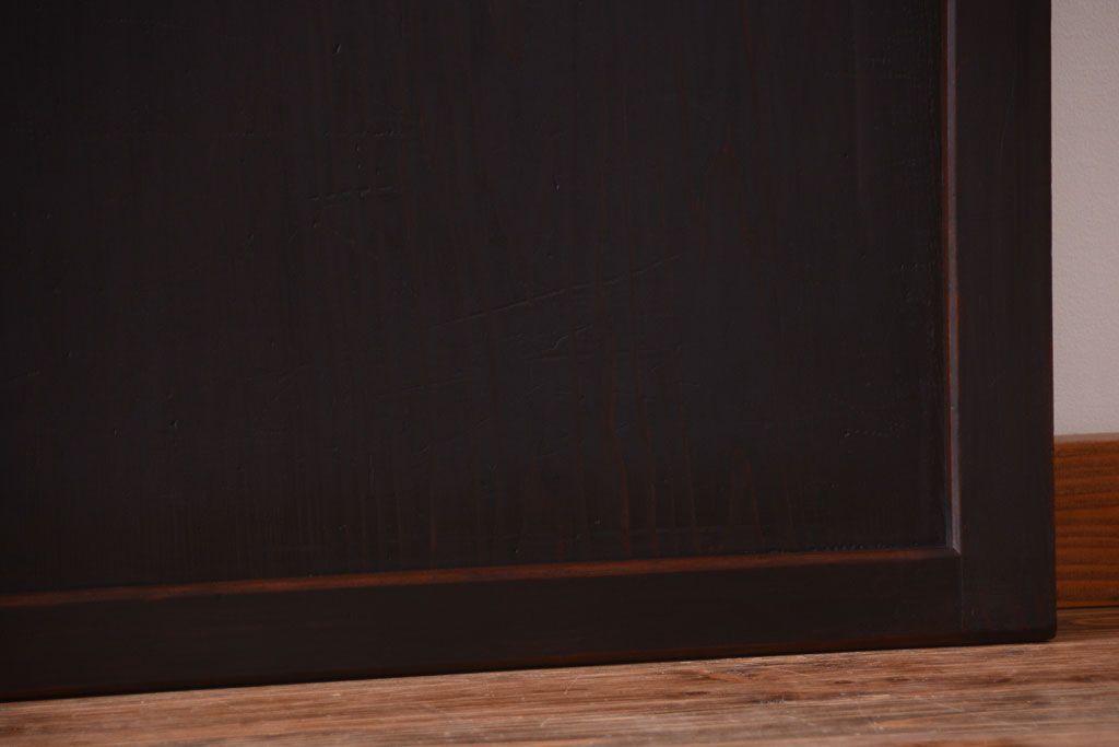 古民具・骨董　裏結霜ガラス入り!古い木の格子帯戸2枚セット