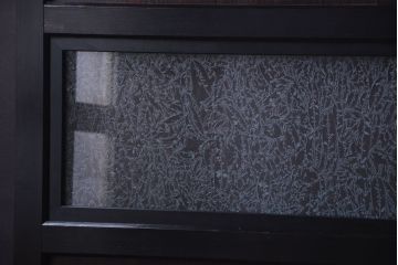 古民具・骨董　結霜ガラス入り!古いガラス帯戸