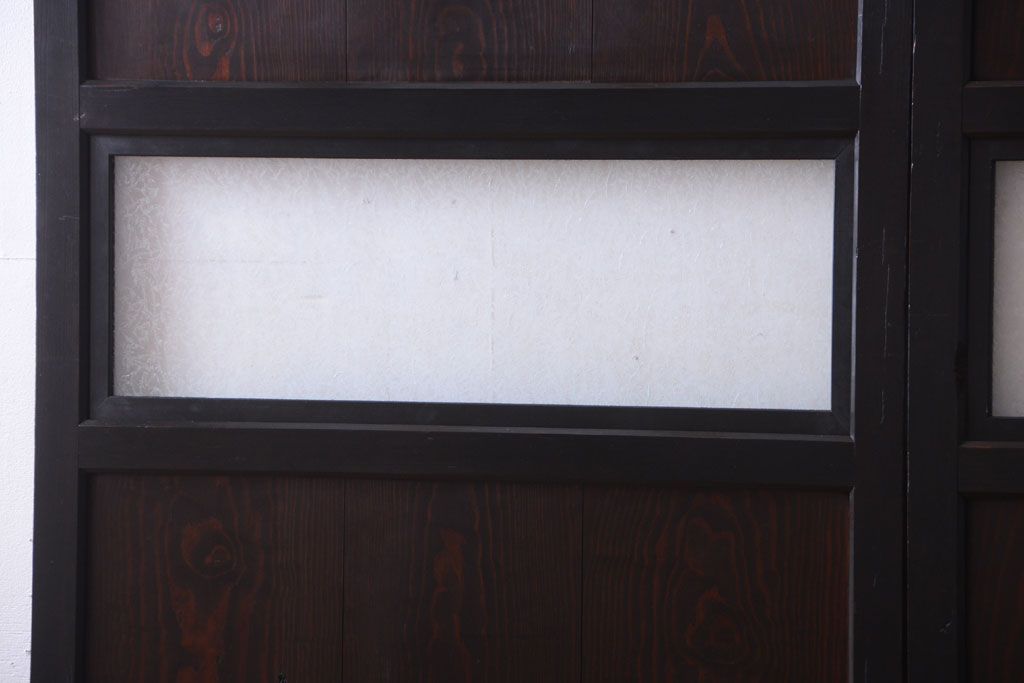 古民具・骨董　結霜ガラス入り!古いガラス帯戸