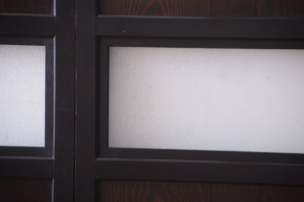 古民具・骨董　結霜ガラス入り!古いガラス帯戸