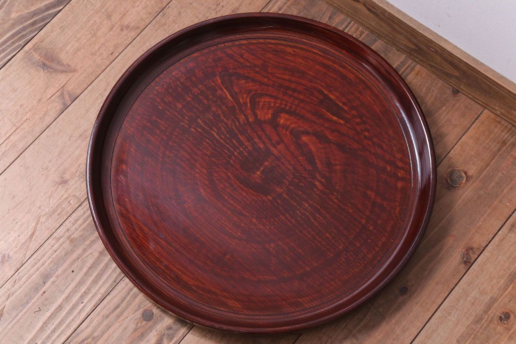 アンティーク雑貨　古民具・骨董　明治〜大正　欅一枚板!刳り貫きお盆
