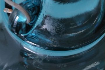 アンティーク雑貨　和製アンティーク　大正期　取っ手付き!古い青色ガラス瓶