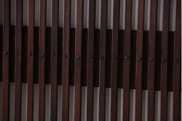 古民具・骨董　明治〜大正　腰板欅材!裏ガラス入りすりガラス帯格子戸4枚セット