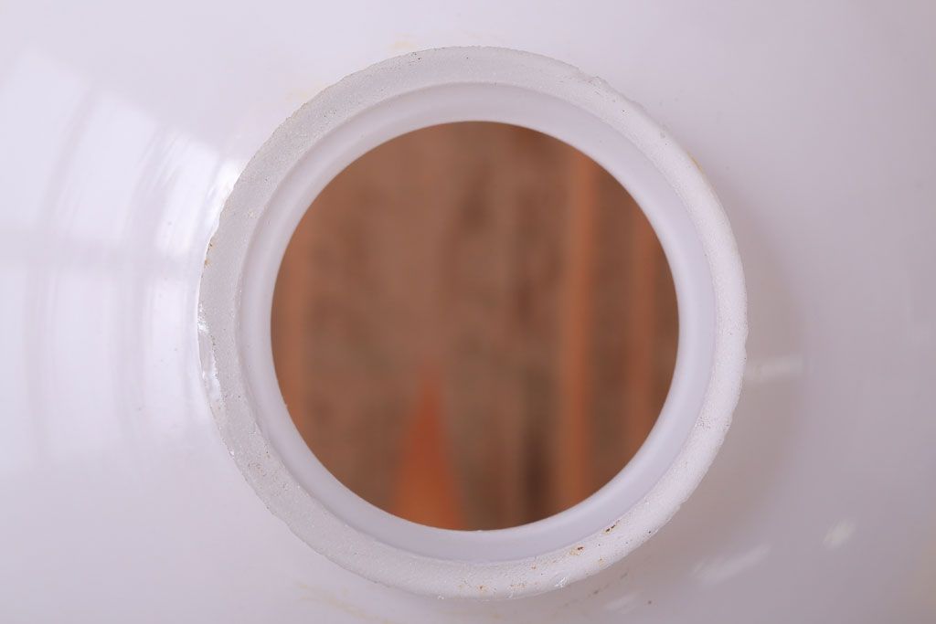 和製アンティーク　シンプルな白いガラスシェード天井照明(2)