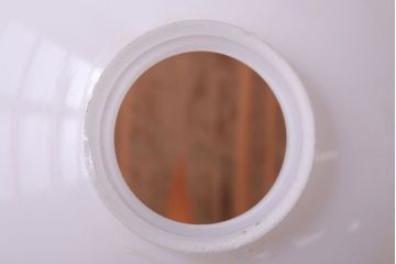 和製アンティーク　シンプルな白いガラスシェード天井照明(2)