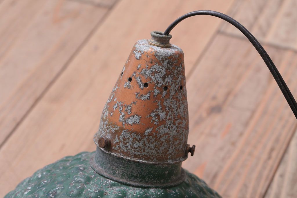 和製アンティーク　古いアルミシェードの天井照明(ペンダントライト)