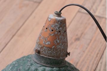 和製アンティーク　古いアルミシェードの天井照明(ペンダントライト)