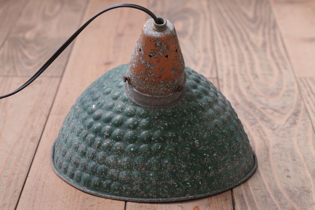 和製アンティーク　古いアルミシェードの天井照明(ペンダントライト)