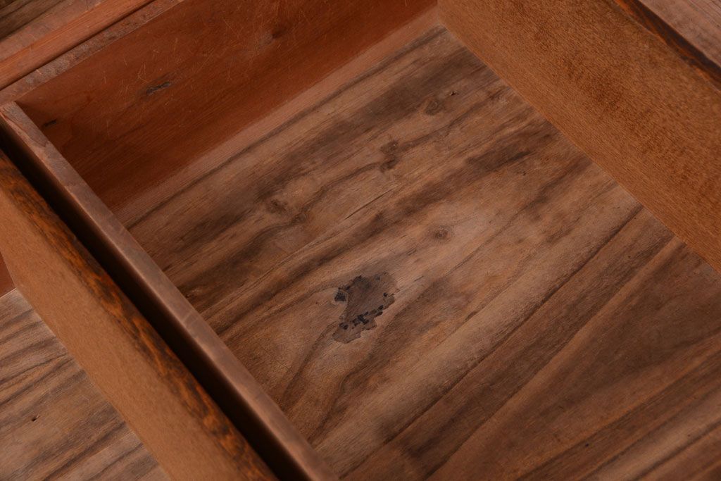 アンティーク家具　大正ロマン　古い木のアンティークチェスト