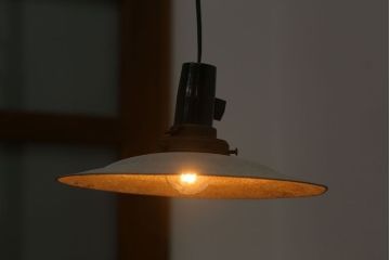 ビンテージ　ジャンクスタイル!アルミシェード平笠天井照明(1)