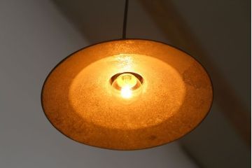 ビンテージ　ジャンクスタイル!アルミシェード平笠天井照明(1)