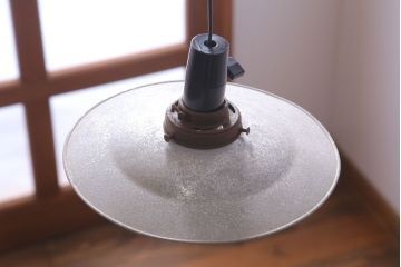 ビンテージ　ジャンクスタイル!アルミシェード平笠天井照明(1)