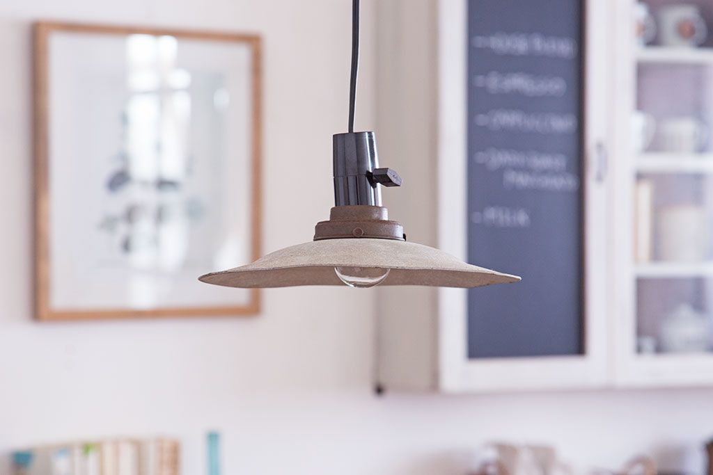 ビンテージ　ジャンクスタイル!アルミシェード平笠天井照明(2)