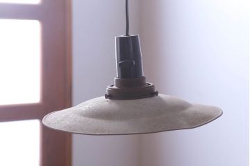 ビンテージ　ジャンクスタイル!アルミシェード平笠天井照明(2)