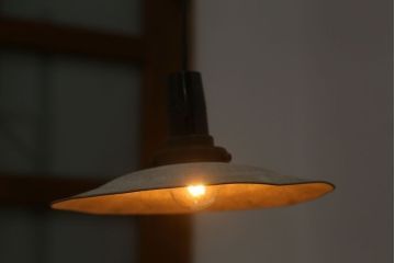 ビンテージ　ジャンクスタイル!アルミシェード平笠天井照明(2)