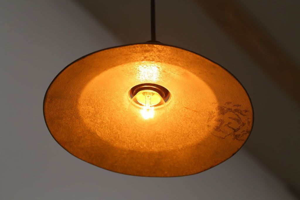 ビンテージ　ジャンクスタイル!アルミシェード平笠天井照明(2)