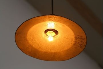 ビンテージ　ジャンクスタイル!アルミシェード平笠天井照明(2)