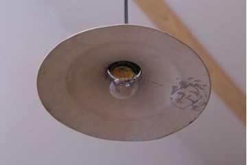 ビンテージ　ジャンクスタイル!アルミシェード平笠天井照明(2)