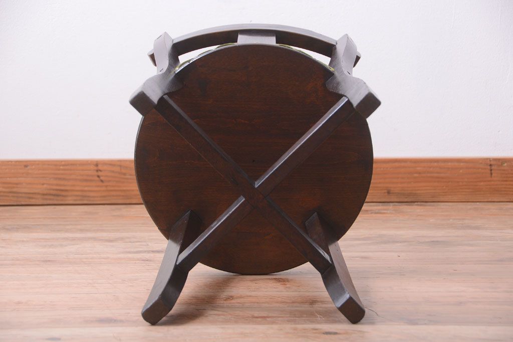 アンティーク家具　アンティーク　古いナラ材の小ぶりなチェア(椅子)