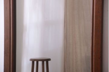 アンティーク雑貨　アンティーク　古い木製フレームの大きなミラー(鏡・姿見)