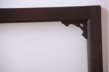 大正ロマン　すりガラス入り!上品な木製明り取り