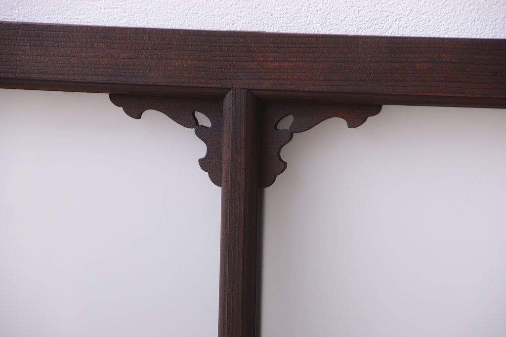 大正ロマン　すりガラス入り!上品な木製明り取り