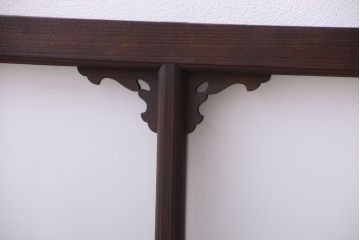 大正ロマン　すりガラス入り!上品な木製明り取り