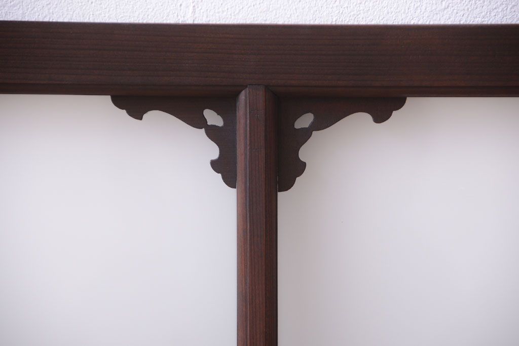 大正ロマン　すりガラス入り!上品な木製明り取り