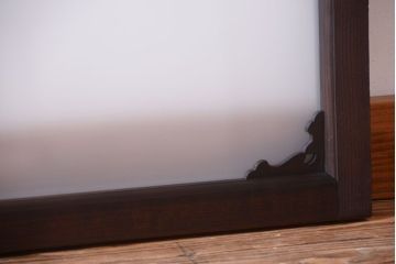 大正ロマン　すりガラス入り!上品な木製明り取り