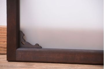 大正ロマン　すりガラス入り!上品な木製明り取り