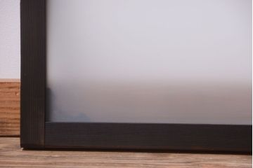 大正ロマン　すりガラス入り!上品な木製明り取り