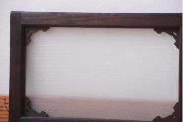 大正ロマン　レトロガラス入り!上品な木製明り取り(1)