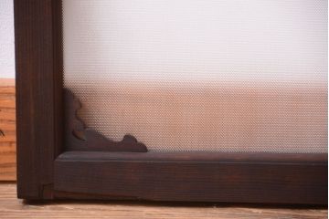 大正ロマン　レトロガラス入り!上品な木製明り取り(1)