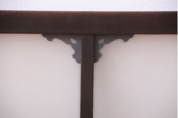 大正ロマン　レトロガラス入り!上品な木製明り取り(1)
