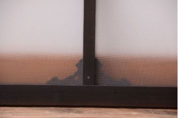 大正ロマン　レトロガラス入り!上品な木製明り取り(1)