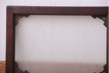 大正ロマン　レトロガラス入り!上品な木製明り取り(2)