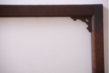 大正ロマン　レトロガラス入り!上品な木製明り取り(2)