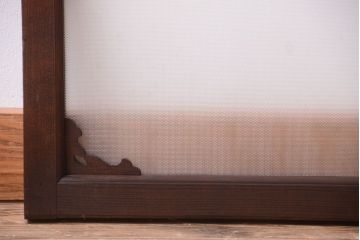 大正ロマン　レトロガラス入り!上品な木製明り取り(2)