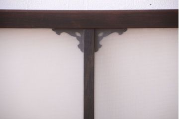 大正ロマン　レトロガラス入り!上品な木製明り取り(2)