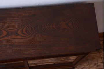 アンティーク家具　古民具・骨董　大正期　三方欅材!上品な茶箪笥(収納棚)